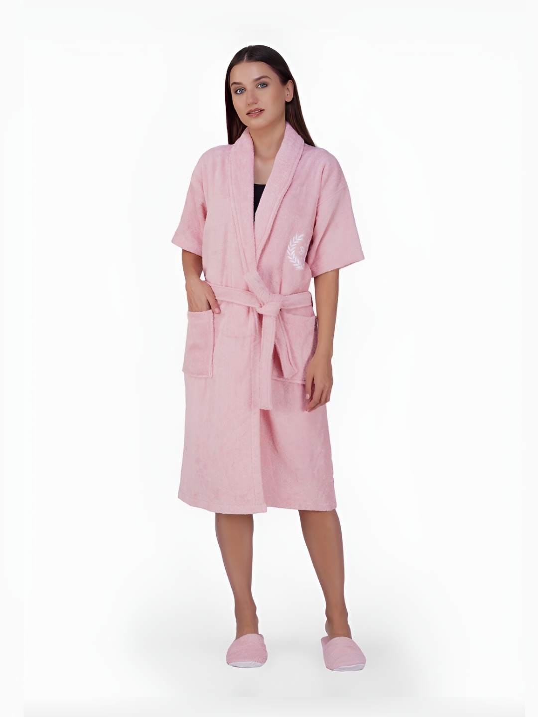 

Aura Women Pure Bamboo Bath Robe, Peach