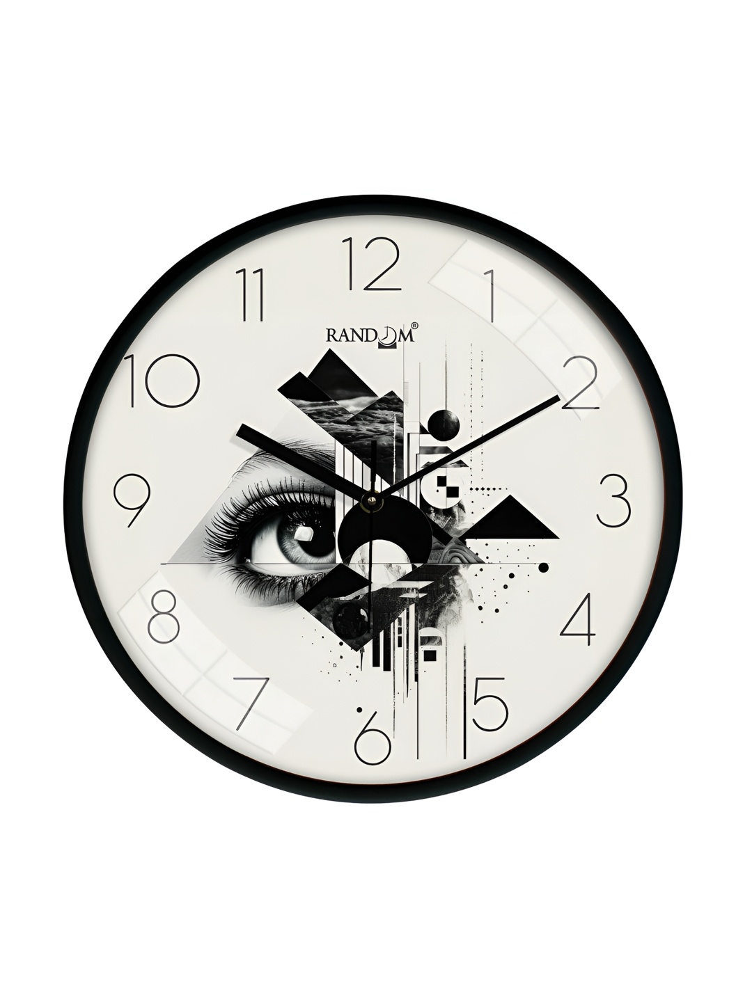 

RANDOM White & Black Printed Analogue Wall Clock