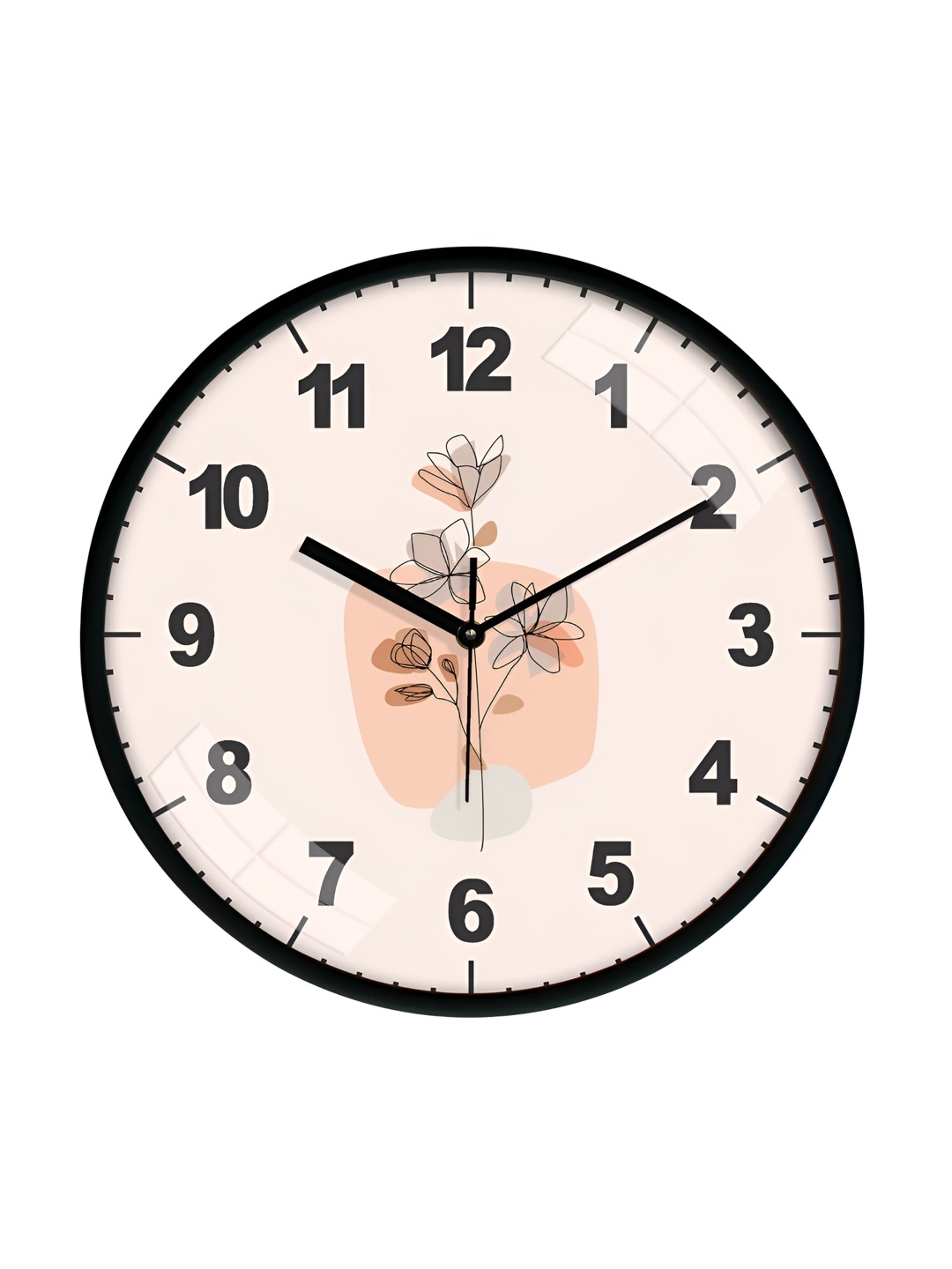 

RANDOM Peach & Black Printed Analogue Wall Clock
