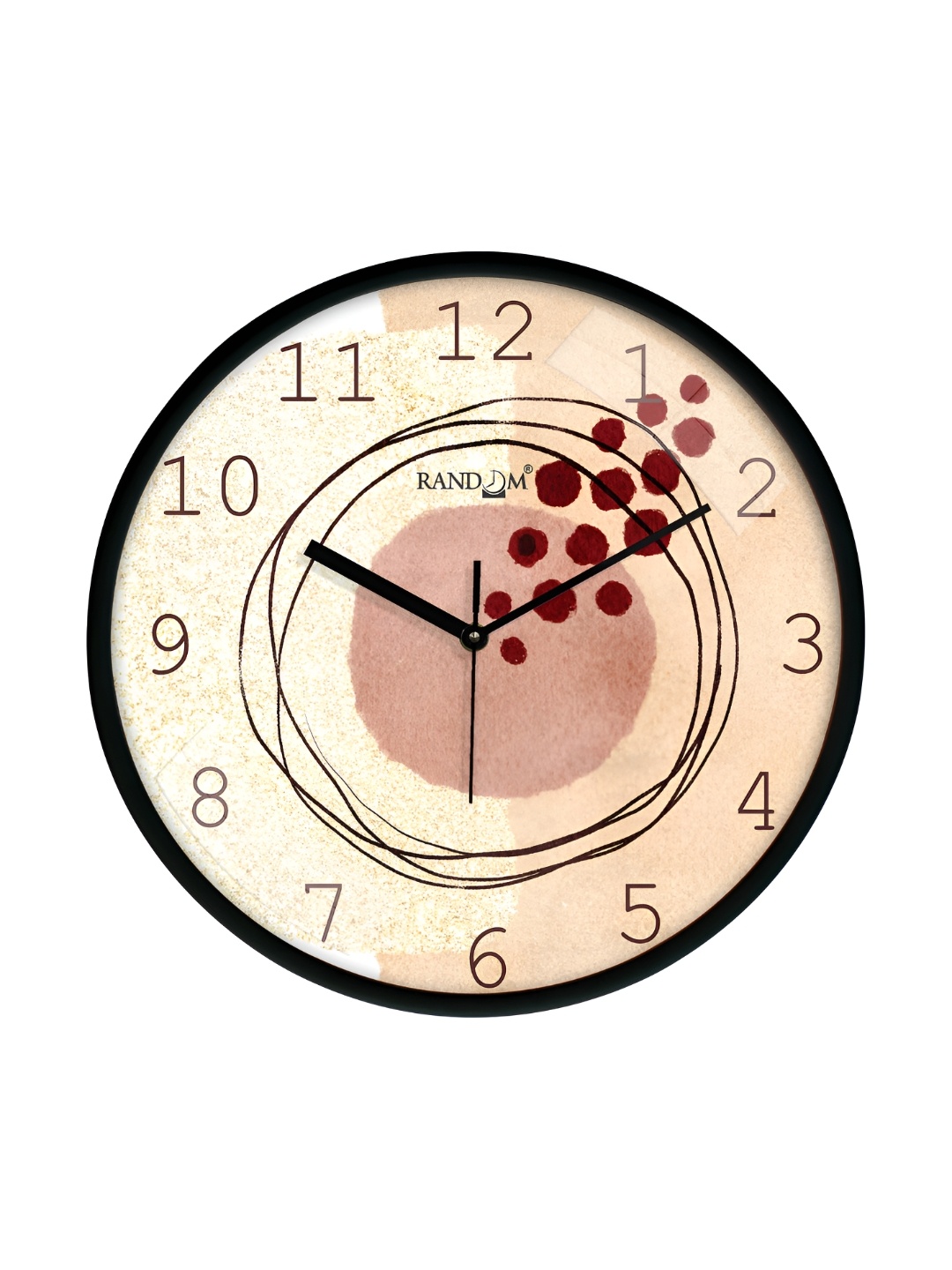 

RANDOM Beige & Black Printed Analogue Wall Clock