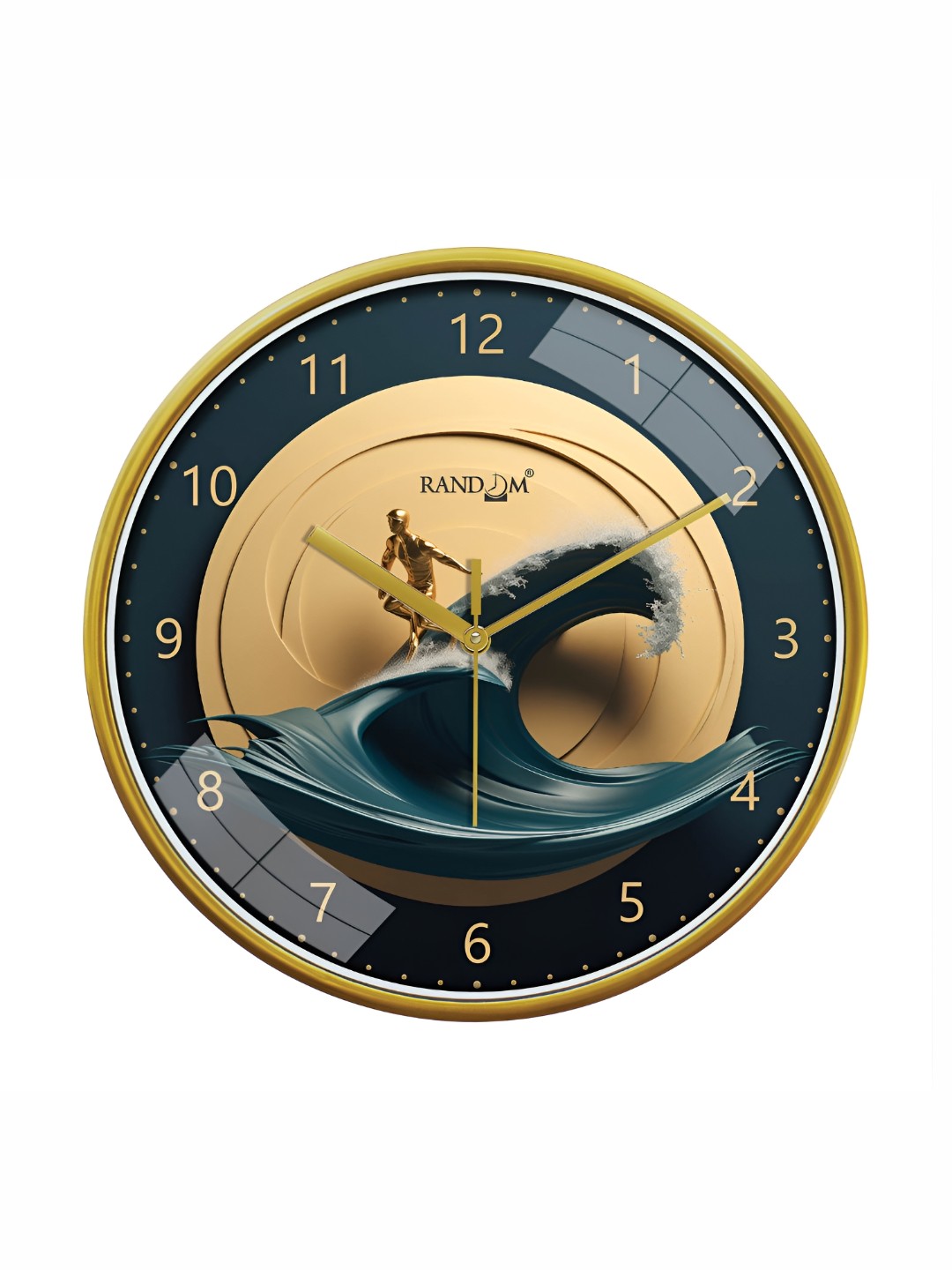

RANDOM Green & Beige Printed Dial Wall Clock