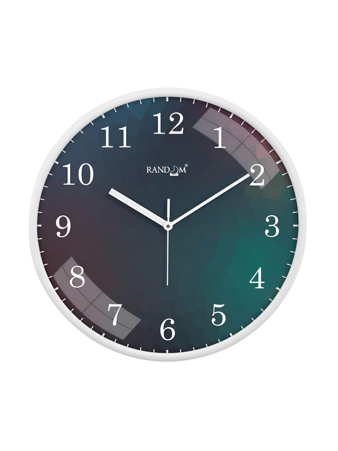 

RANDOM Black & Green Printed Dial Wall Clock, White