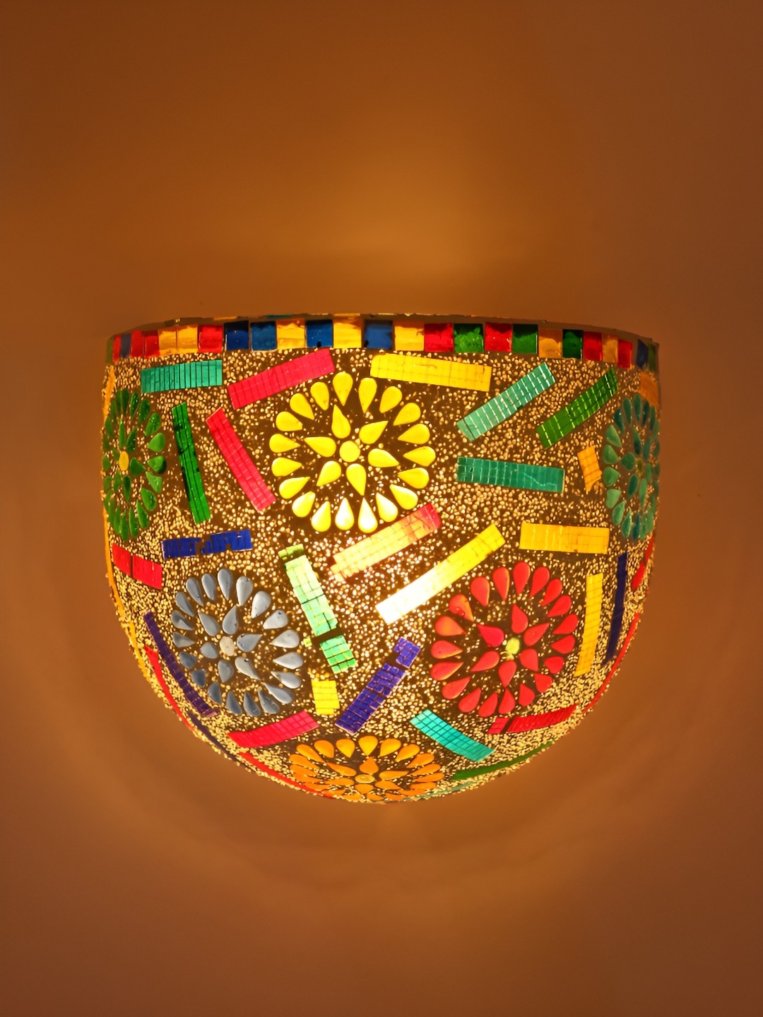 

1ST TIME White & Green Textured Glass Traditional Wall Lamp