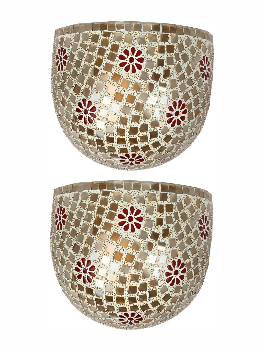 

1ST TIME White & Beige Textured Glass Traditional Wall Lamp