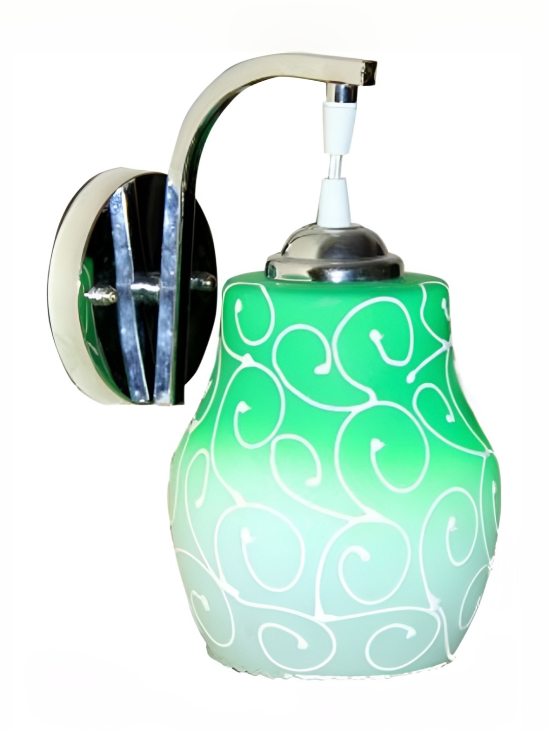 

1ST TIME White & Green Printed Glass Traditional Abstract Shaped Wall Lamp