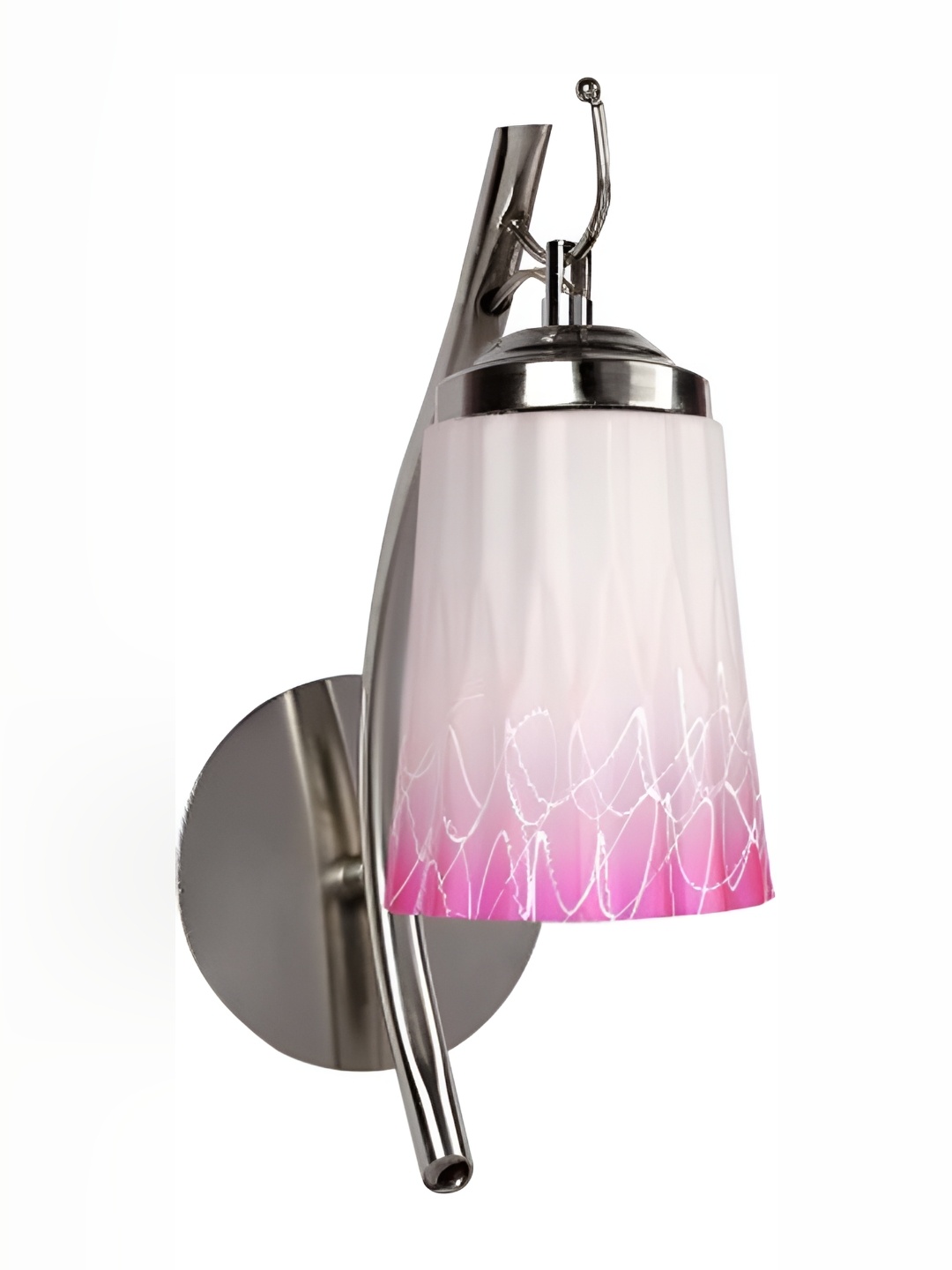 

1ST TIME White & Pink Printed Glass Bell Shaped Contemporary Wall Lamp