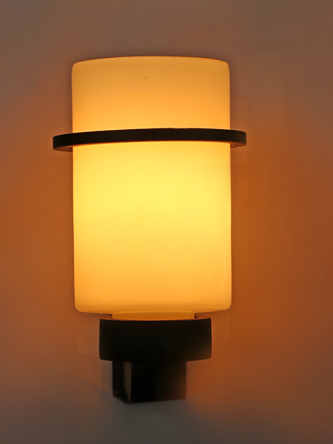 

1ST TIME White & Black Glass Cylinder Shaped Wall Lamp