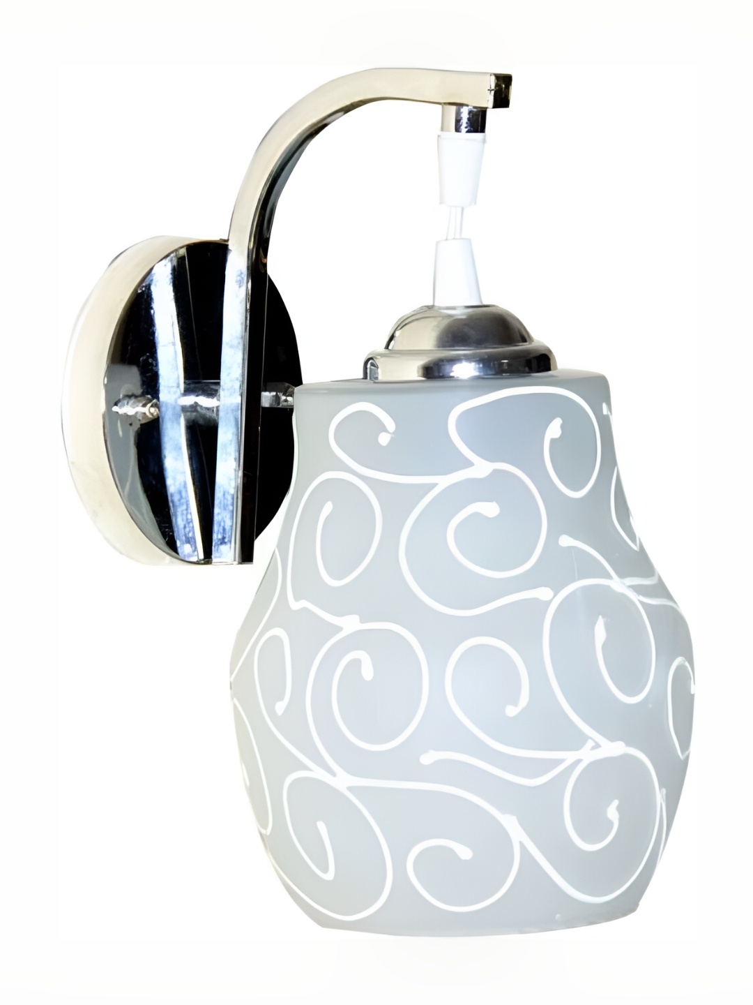 

1ST TIME Blue & White Printed Glass Traditional Spherical Shaped Wall Lamp