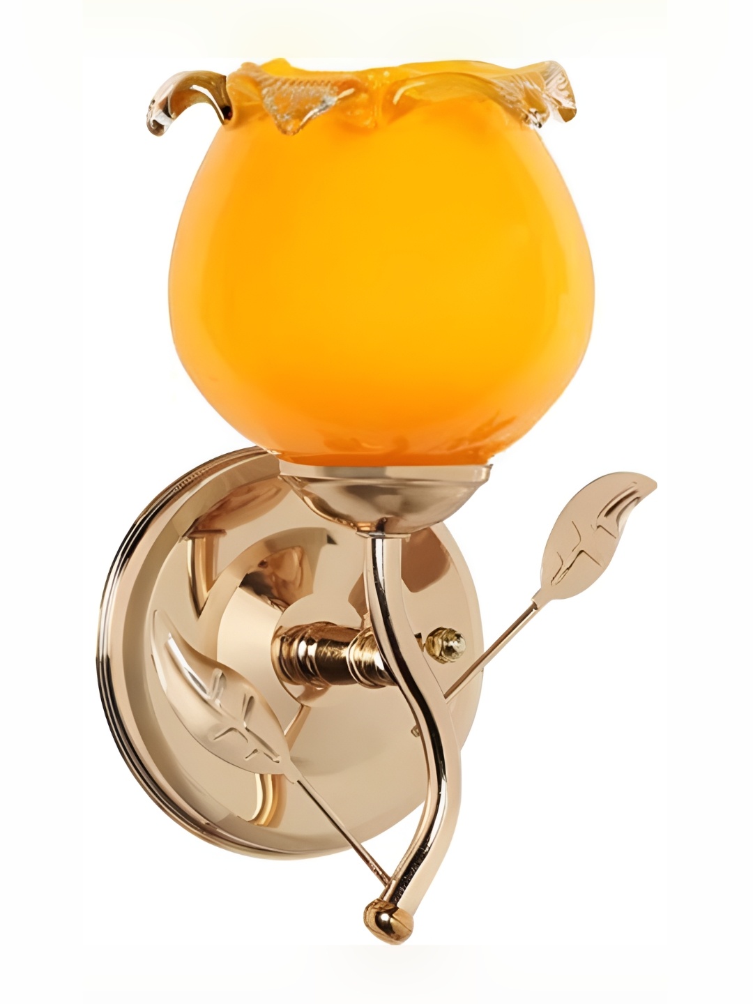 1ST TIME Yellow & Gold-Toned Glass Traditional Spherical Shaped Wall Lamp
