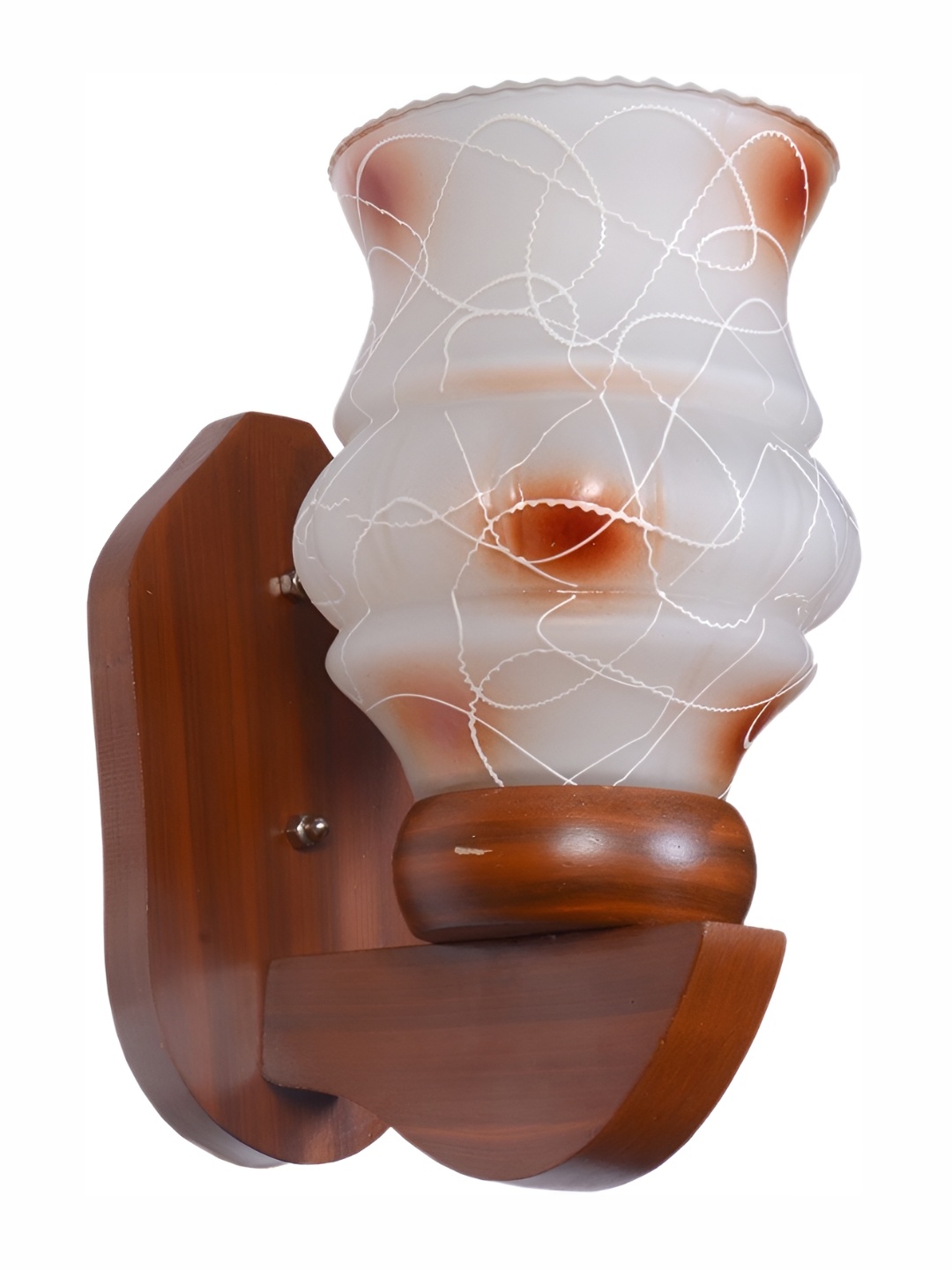 

1ST TIME White & Orange Printed Glass Contemporary Wall Lamp