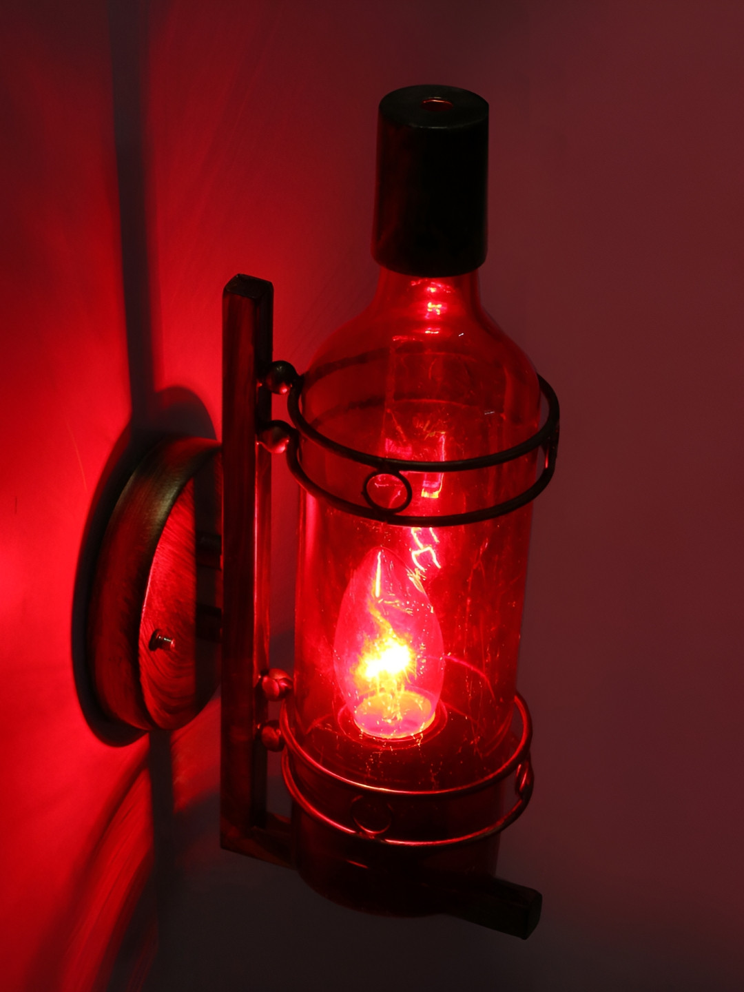 

1ST TIME Pink & Brown Glass Contemporary Cylinder Shaped Wall Lamp
