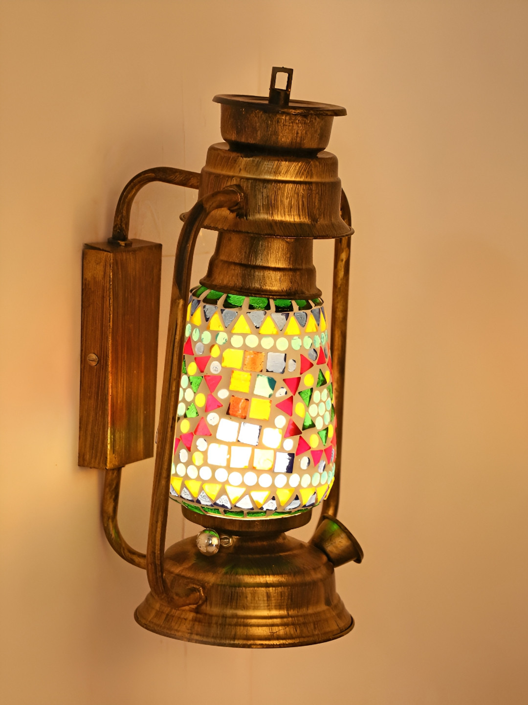 

1ST TIME White & Blue Printed Glass Traditional Abstract Shaped Wall Lamp