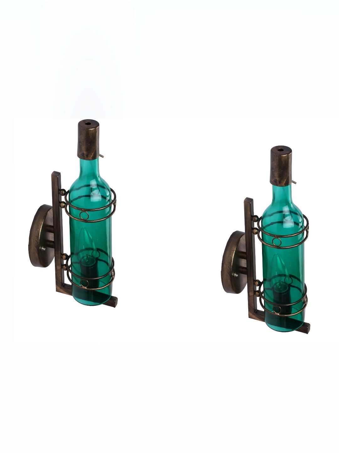 

1ST TIME Green & Brown 2 Pieces Glass Traditional Cylinder Shaped Wall Lamp