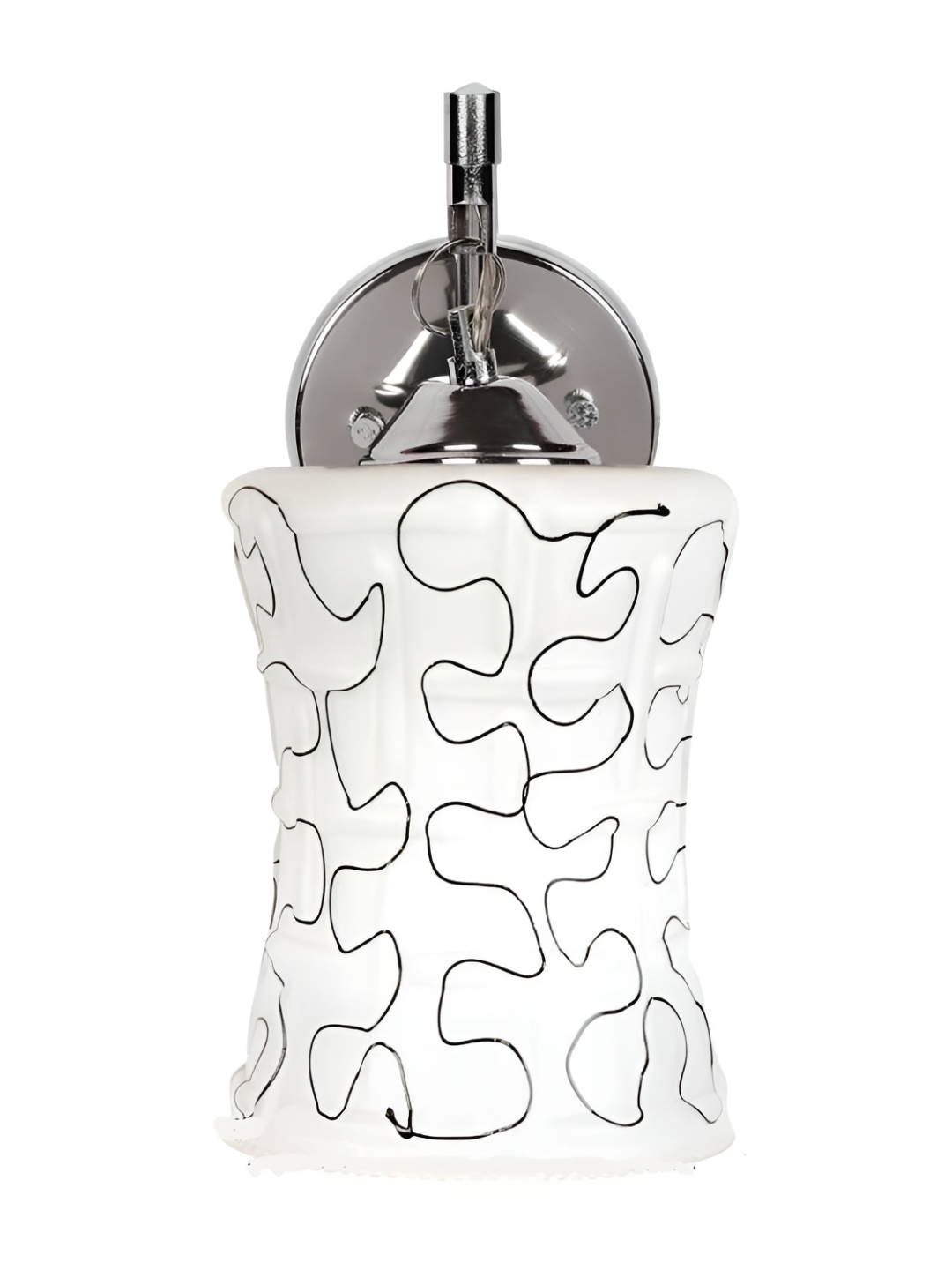 

1ST TIME White & Black Printed Bell Shaped Glass Wall Lamp