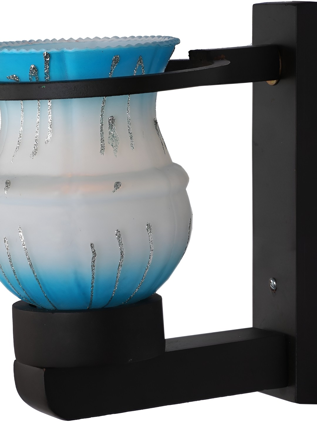 

1ST TIME White & Blue Printed Glass Traditional Abstract Shaped Wall Lamp