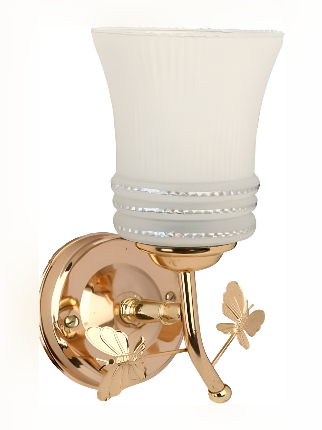 

1ST TIME White & Gold-Toned Glass Abstract Shaped Contemporary Wall Lamp