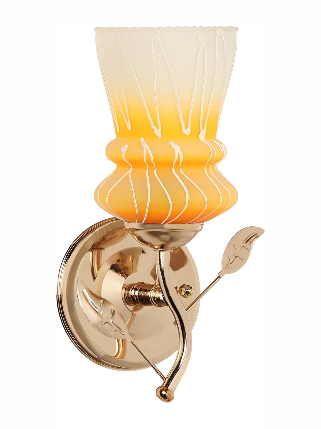 

1ST TIME White & Yellow Printed Glass Contemporary Abstract Shaped Wall Lamp