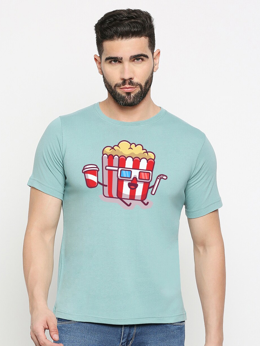 

MOD ECRU Unisex Graphic Printed Cotton T-shirt, Green