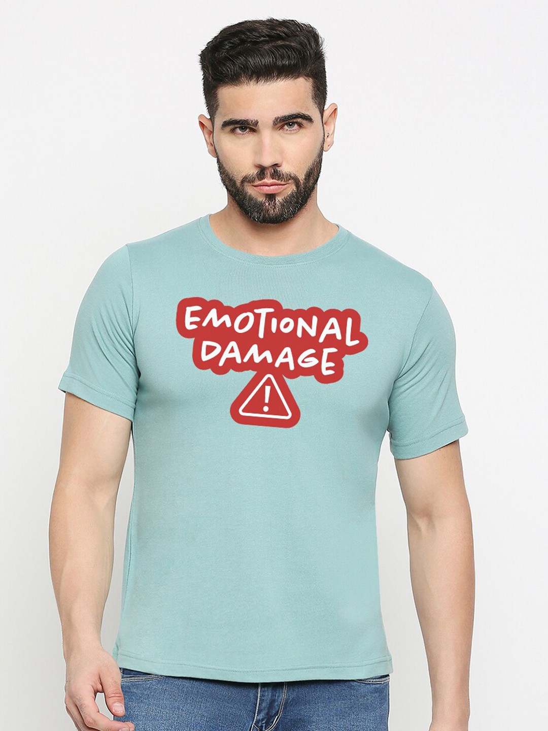 

MOD ECRU Unisex Typography Printed Cotton T-shirt, Green
