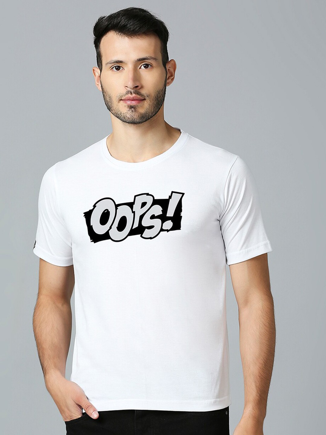 

MOD ECRU Unisex Typography Printed Cotton T-shirt, White