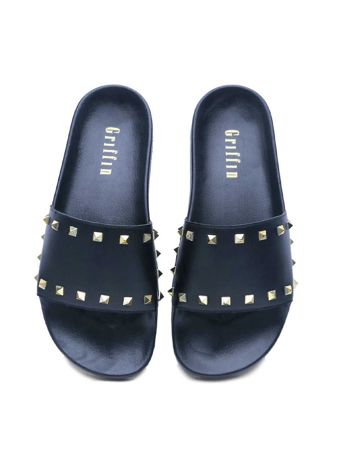 

GRIFFIN Men Embellished Sliders, Black