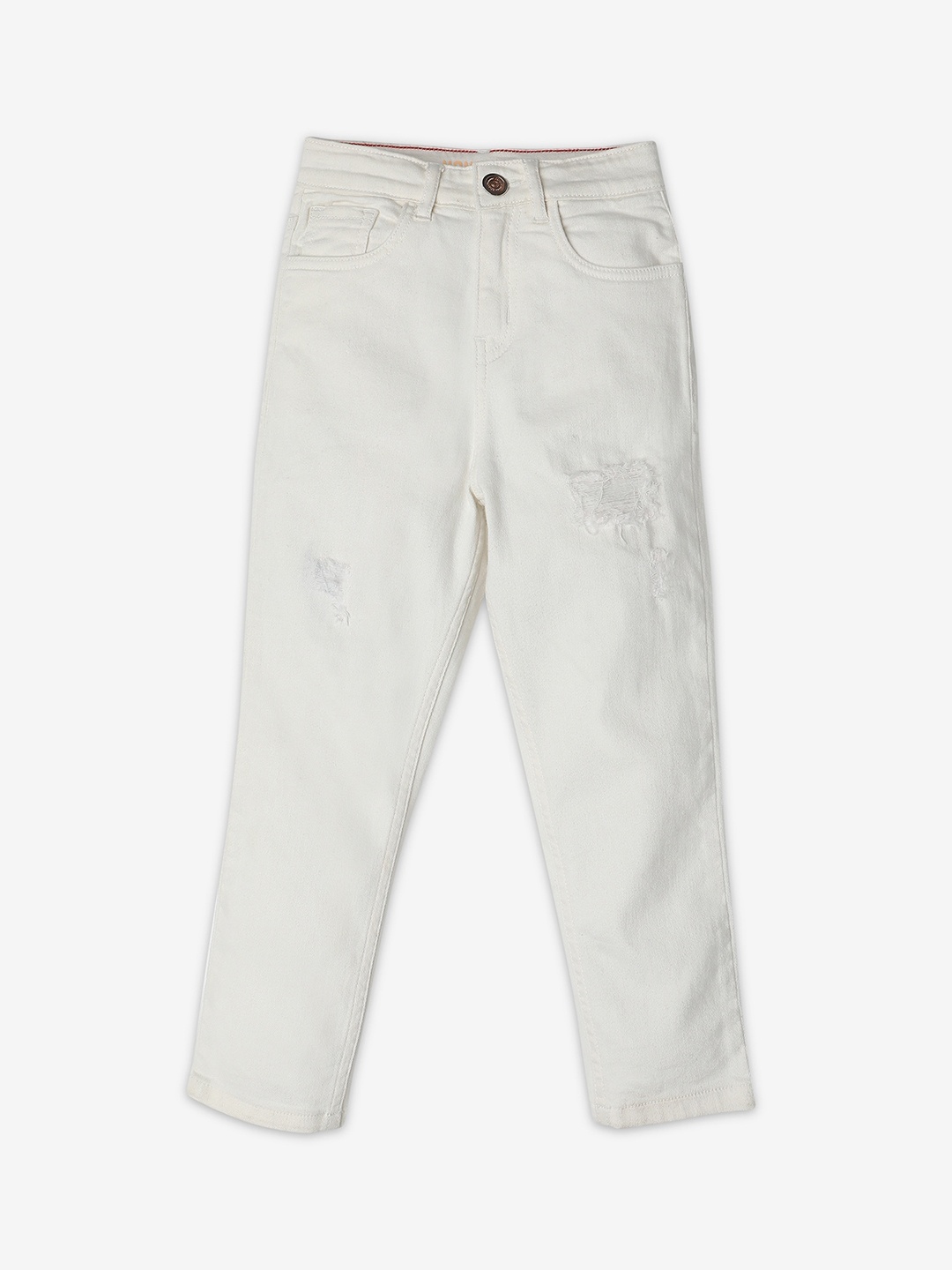 

Ed-a-Mamma Girls Comfort Low Distress Stretchable Jeans, Off white