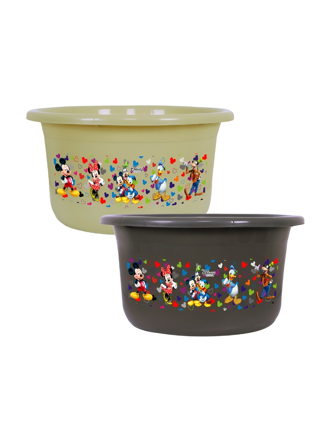 

Kuber Industries 2-Pcs Brown & Cream-Colored Printed Bath Tub