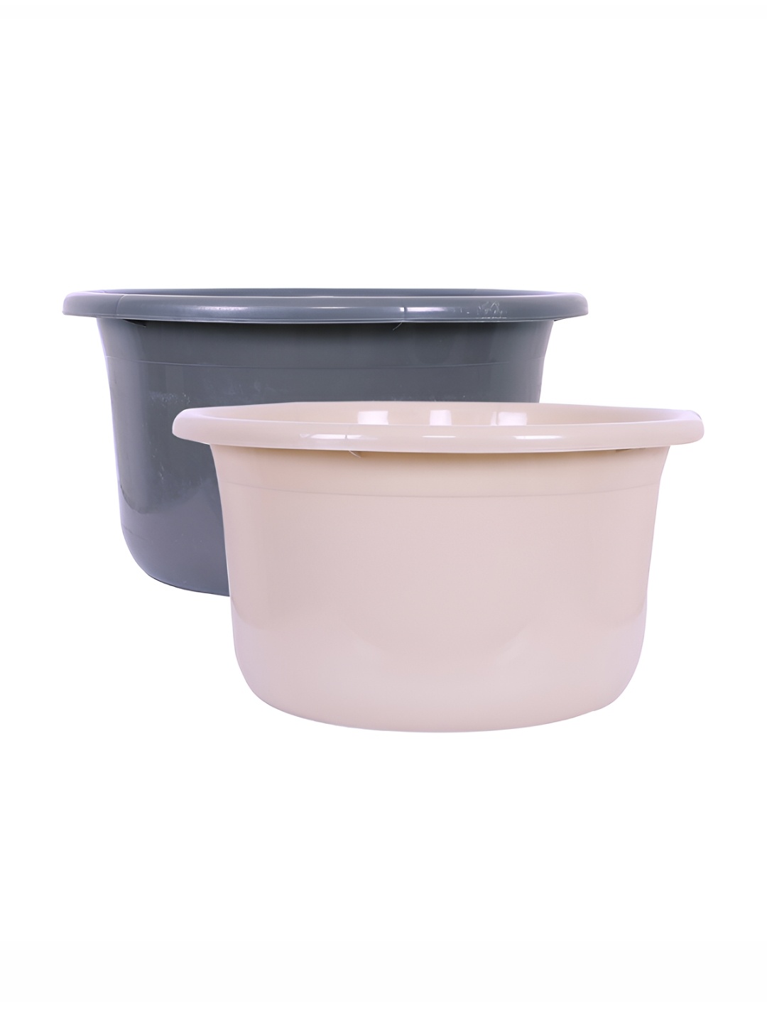 

Kuber Industries Infants Set Of 2 Versatile Bath Tubs, Beige