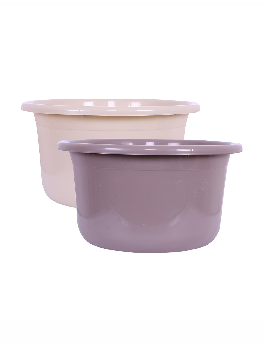 

Kuber Industries Infants Set Of 2 Versatile Bath Tubs, Beige