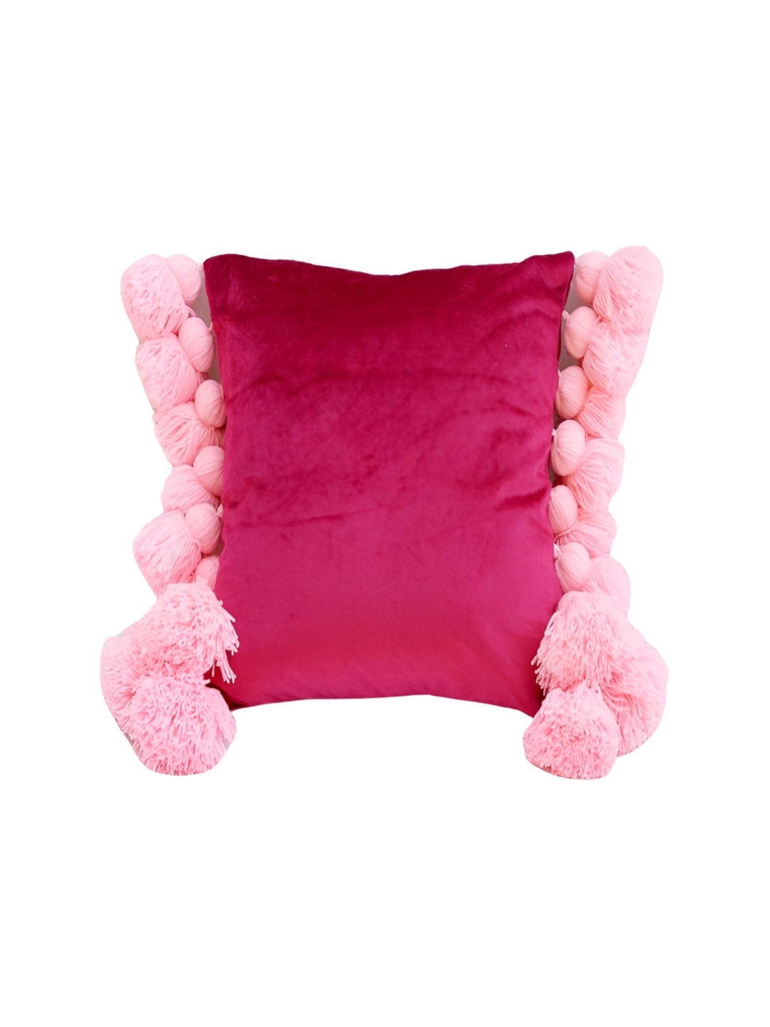 

THROWPILLOW Red & Pink Embellished Square Cushion Cover