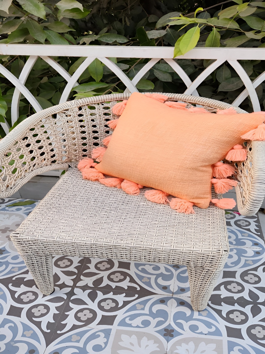 

THROWPILLOW Peach-Coloured Square Cushion Cover