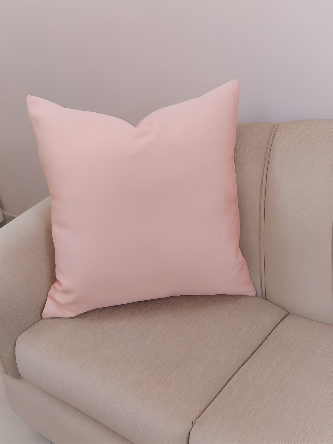 THROWPILLOW Pink & White Square Cotton Cushion Cover