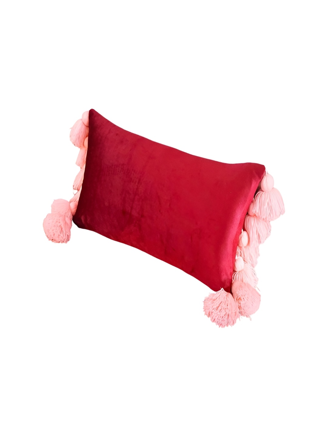 

THROWPILLOW Red & Pink Tasselled Rectangle Cushion Cover