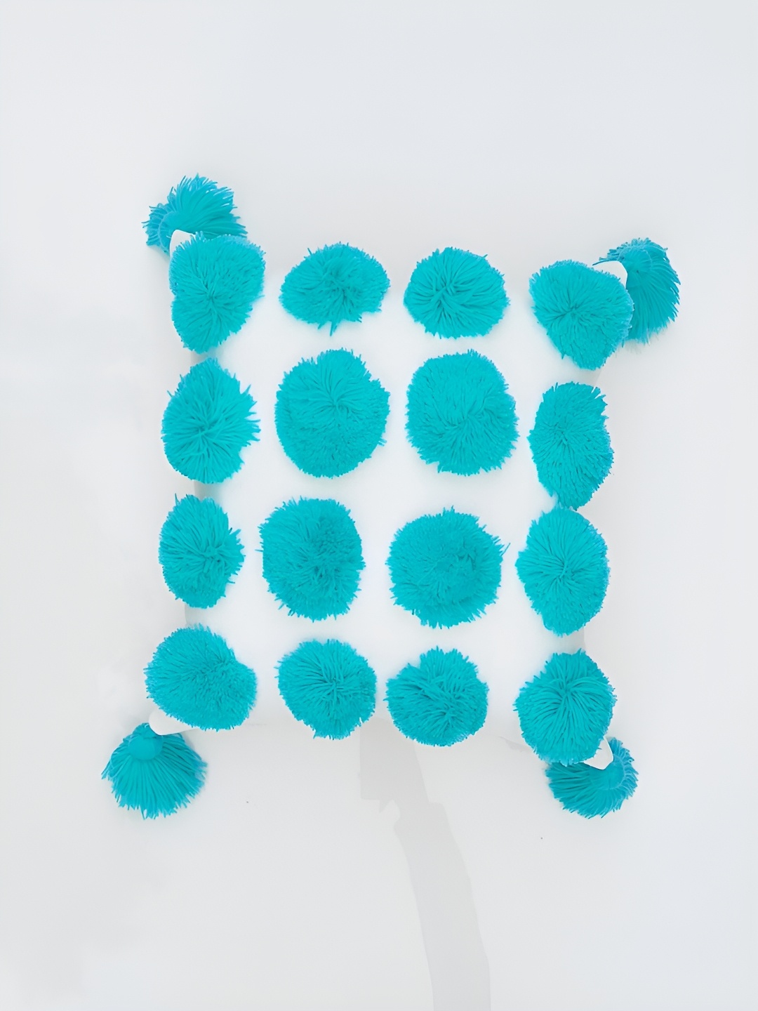 

THROWPILLOW Turquoise Blue & White Embellished Square Cushion Covers