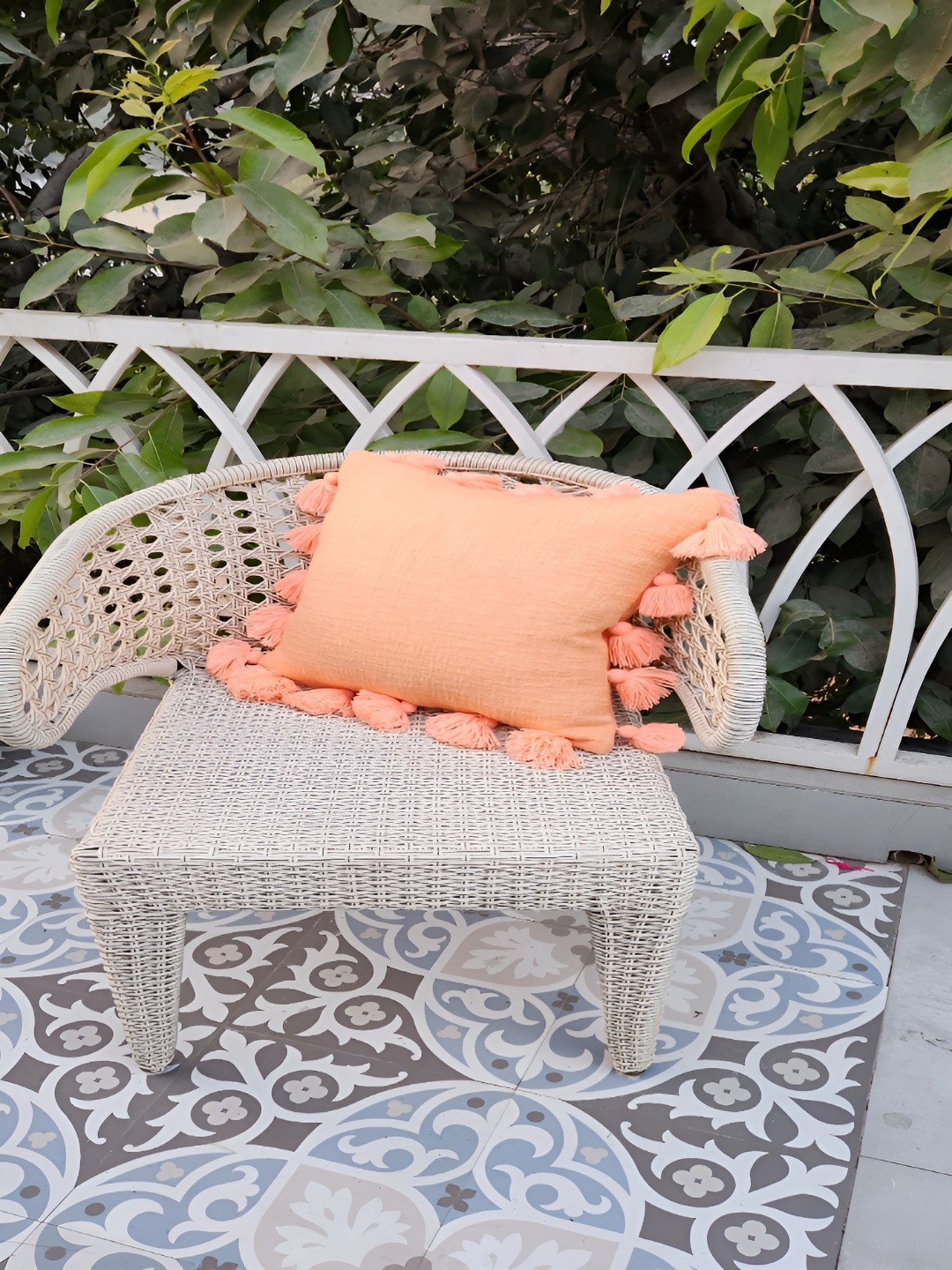 

THROWPILLOW Peach-Coloured Square Cushion Cover