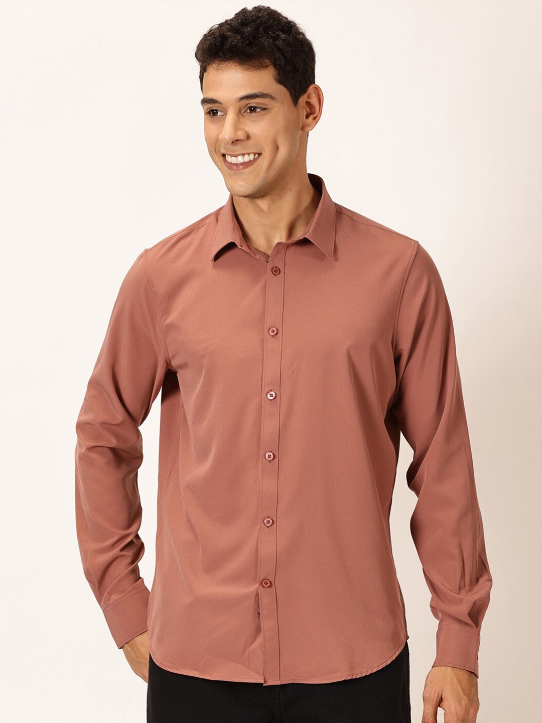 

Thomas Scott Premium Slim Fit Long Sleeves Casual Shirt, Peach