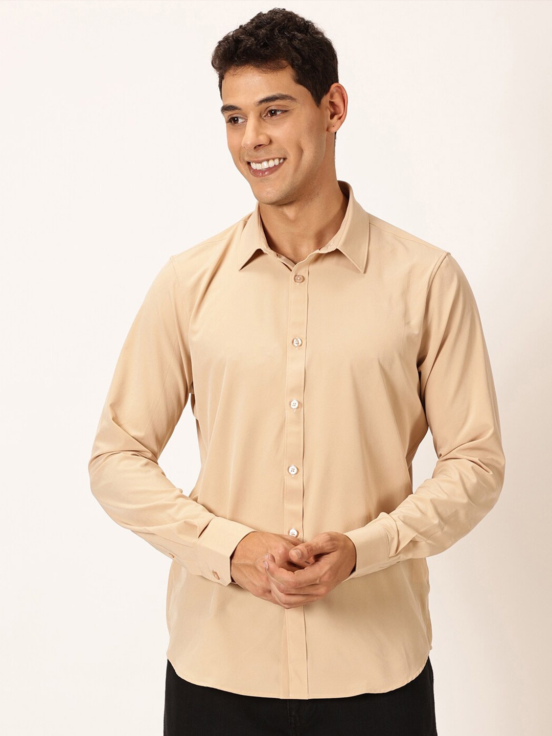 

Thomas Scott Premium Slim Fit Long Sleeves Casual Shirt, Beige