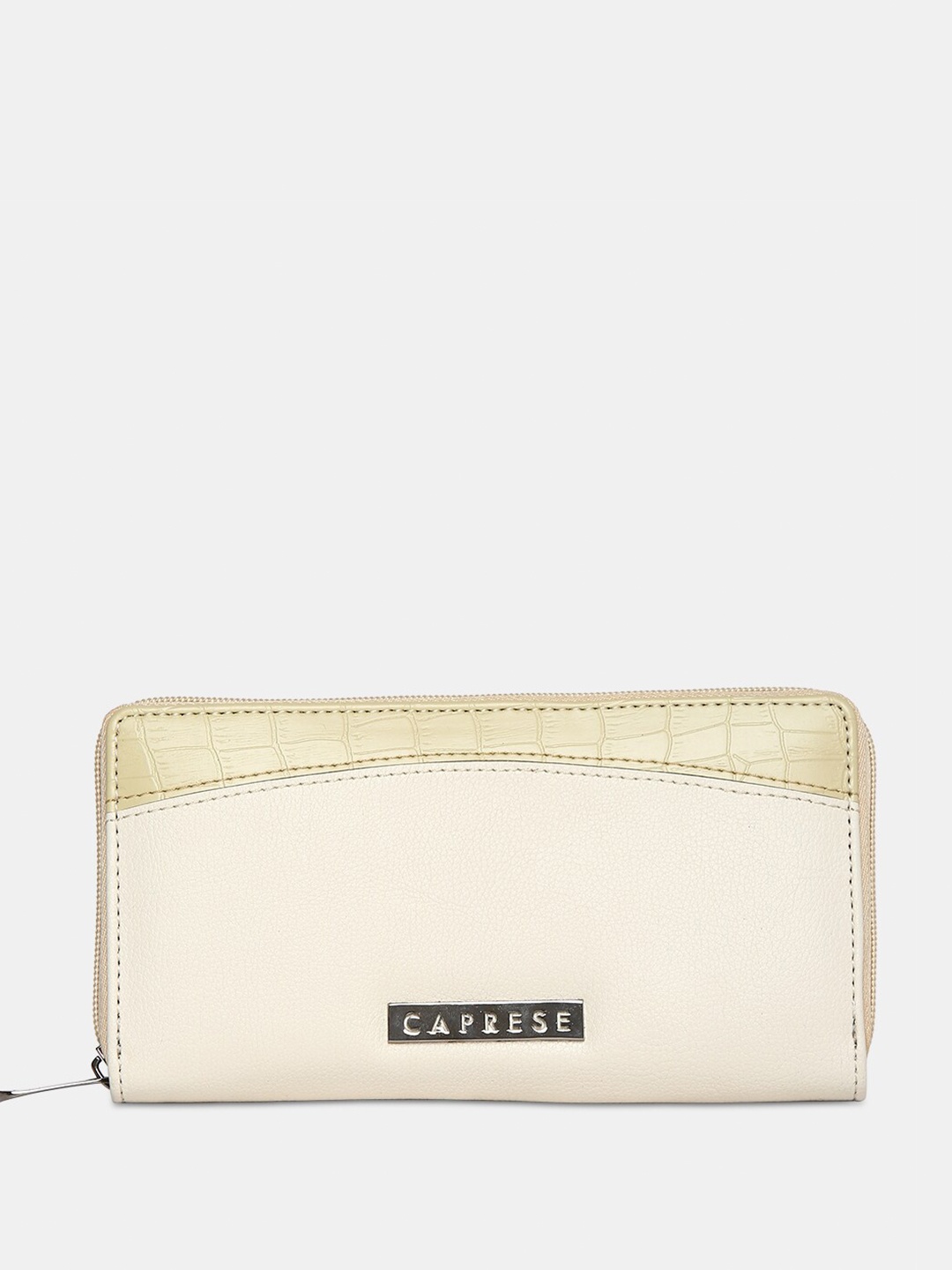 

Caprese Women Animal Printed Zip Around Wallet, Beige