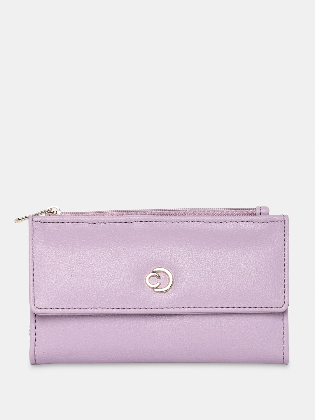 

Caprese Women Textured Two Fold Wallet, Purple
