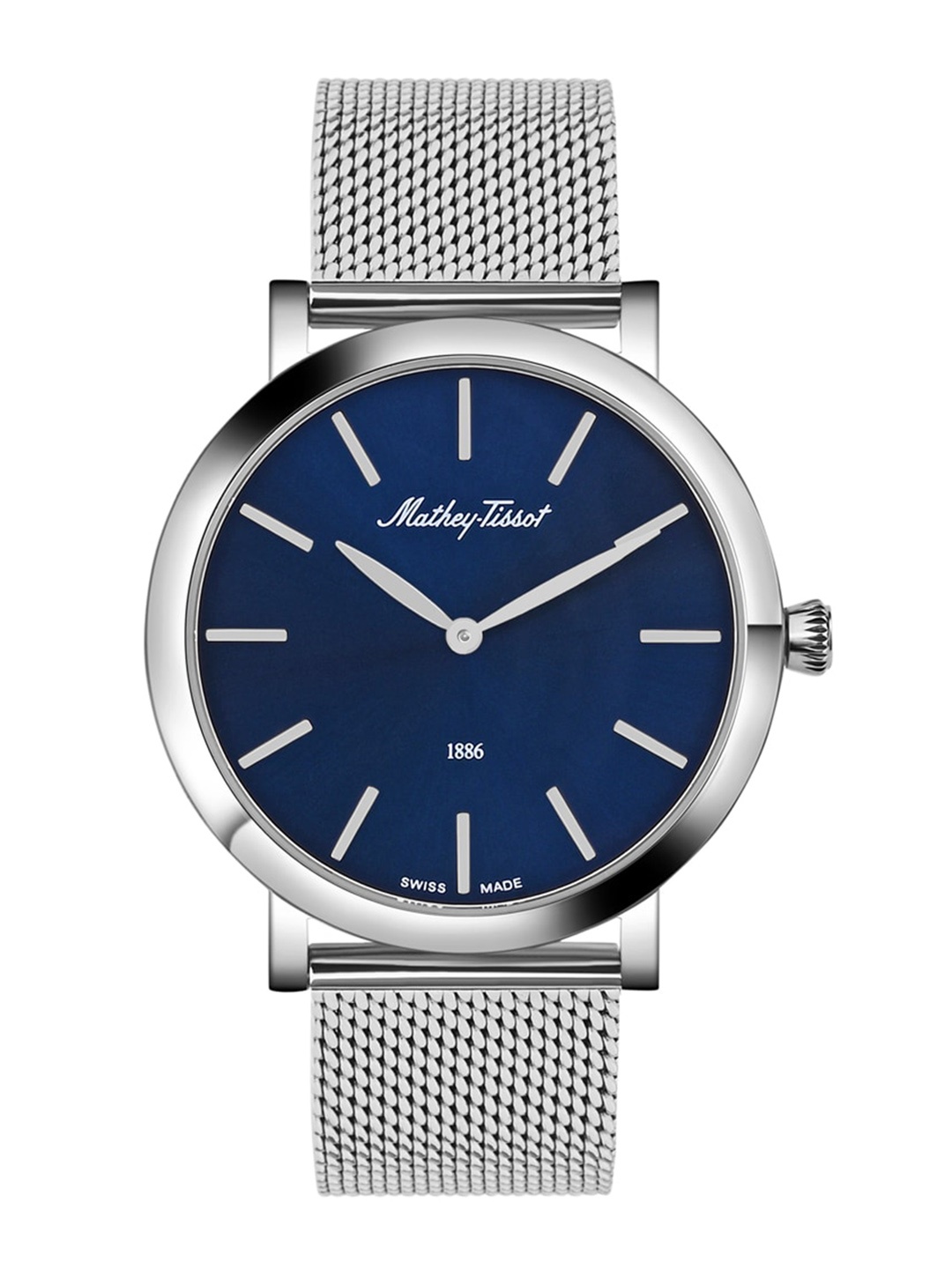 

Mathey-Tissot Men Swiss Made Stainless Steel Bracelet Style Straps Analogue Watch H7916ABU, Blue
