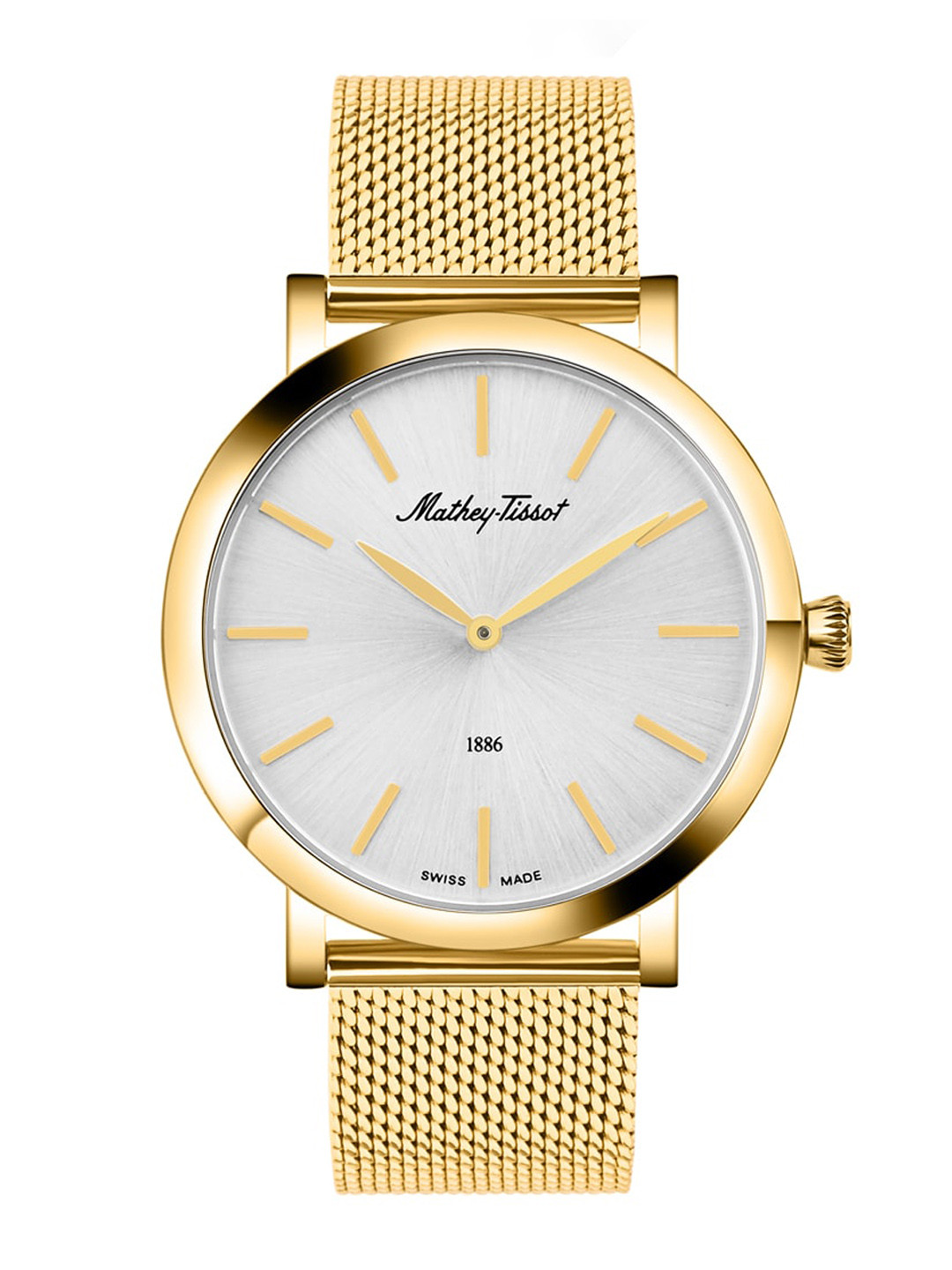 

Mathey-Tissot Swiss Made Men Stainless Steel Bracelet Style Analogue Watch H7916PYS, Gold