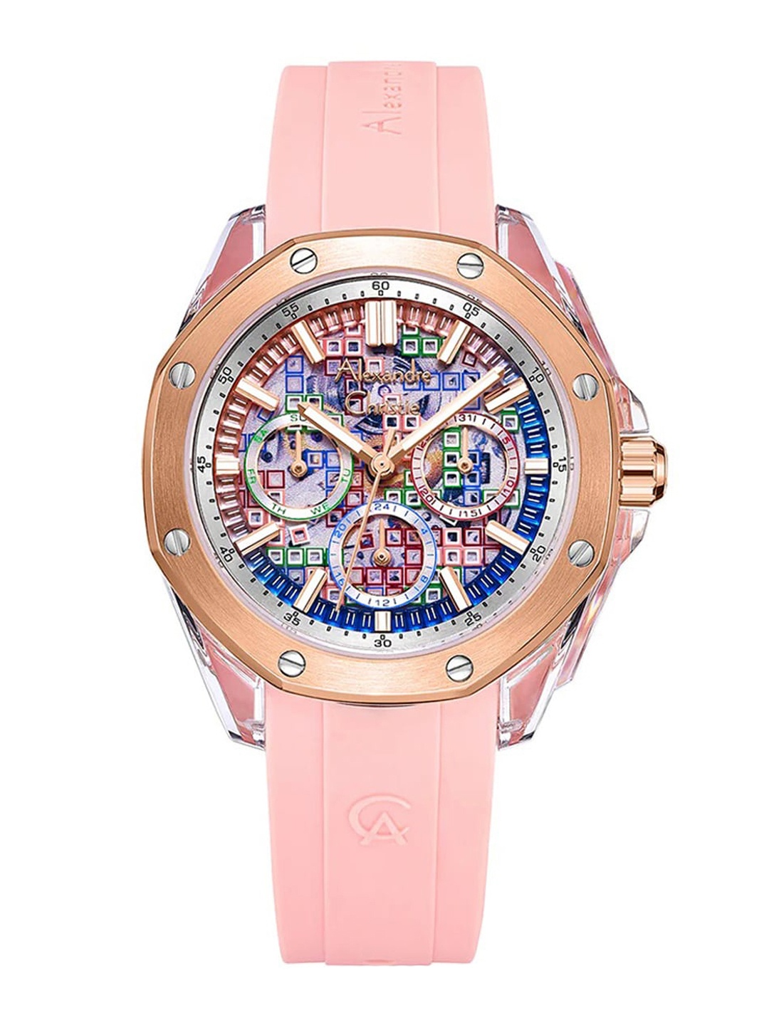 

Alexandre Christie Women Embellished Dial & Straps Analogue Watch 2B12BFRTRPN, Pink