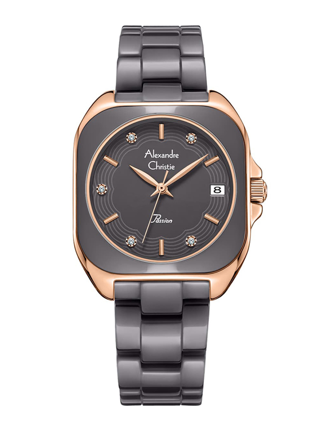 

Alexandre Christie Women Stainless Steel Bracelet Style Straps Analogue Watch 2B31LDBRGGR, Grey
