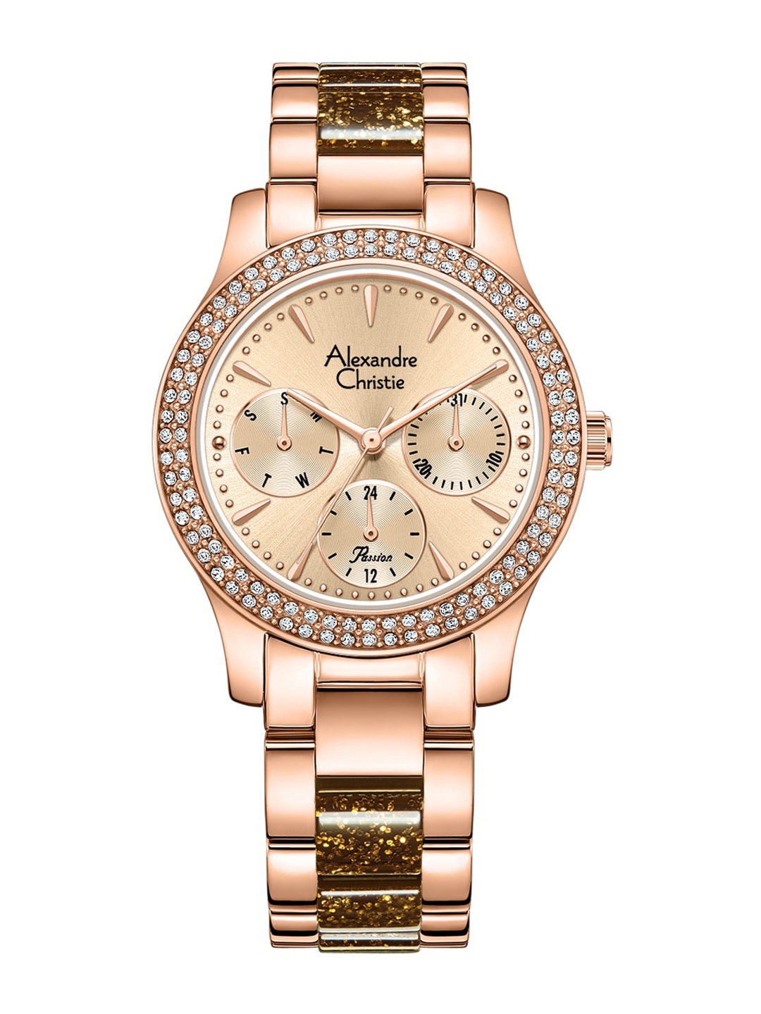 

Alexandre Christie Women Bracelet Style Straps Analogue Watch 2932BFBRGLNBO, Rose gold