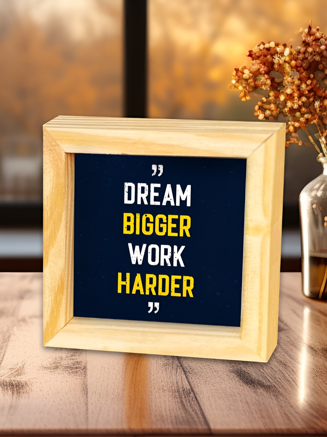 

ArtVibes Blue Quotes Printed Wooden Decor Showpiece