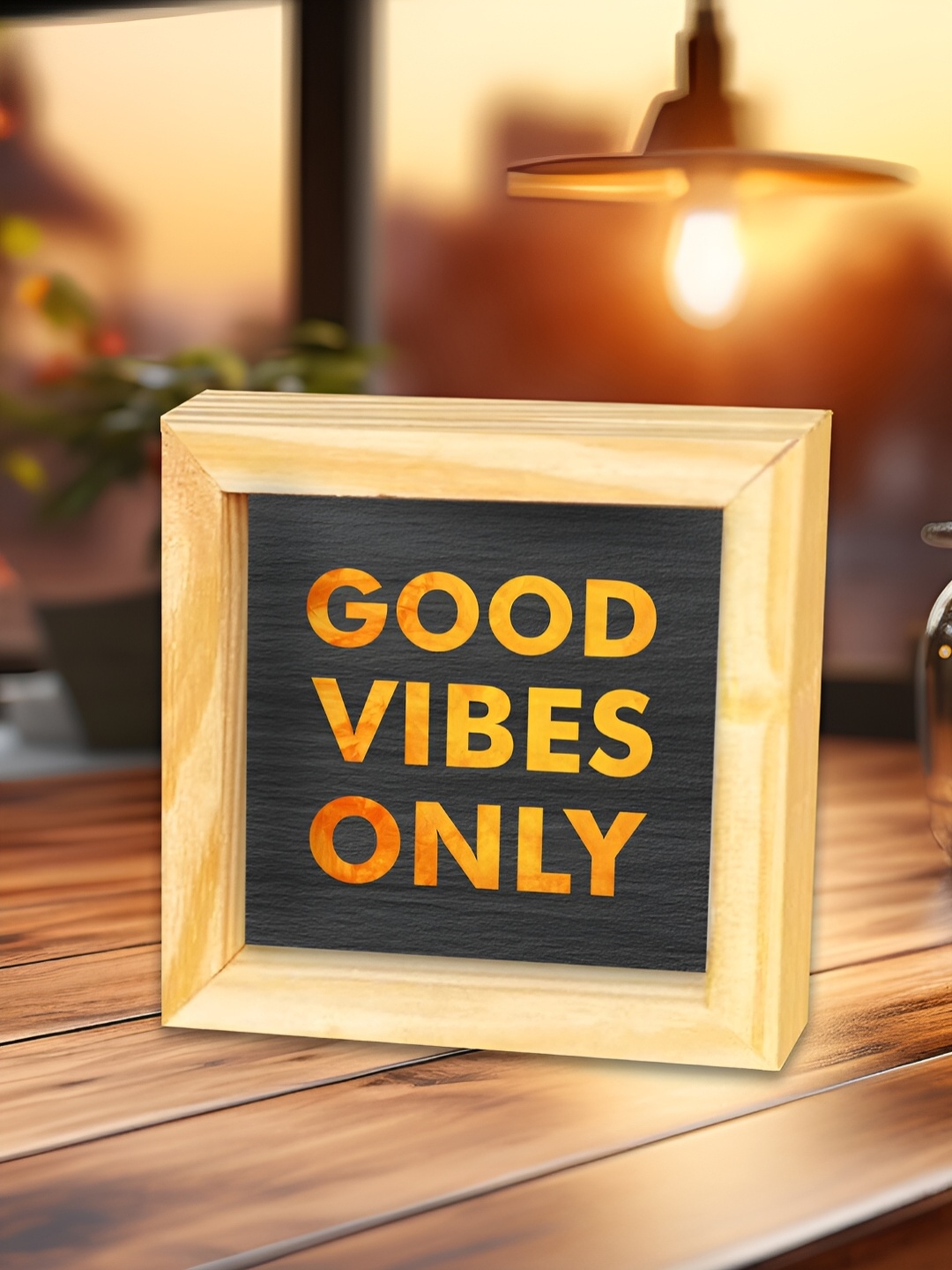 

ArtVibes Blue & Beige Quotes Printed Wooden Decor Showpiece