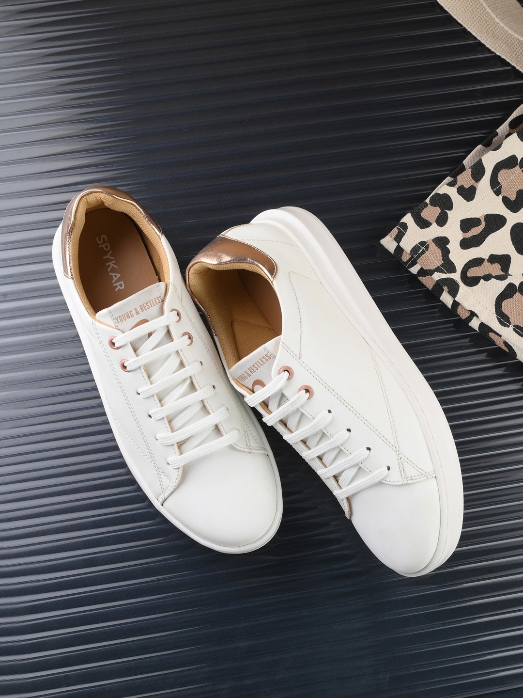 

SPYKAR Women Round Toe Lace Up Sneakers, White