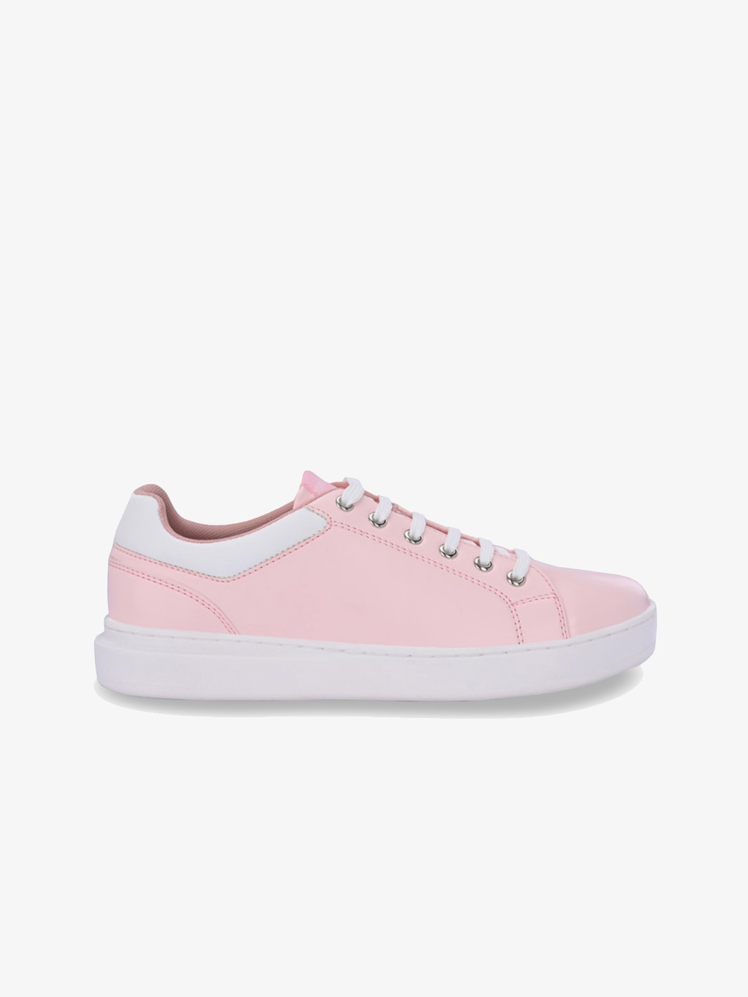 

SPYKAR Women Textured Comfort Insole Contrast Sole Lace-Ups Sneakers, Pink