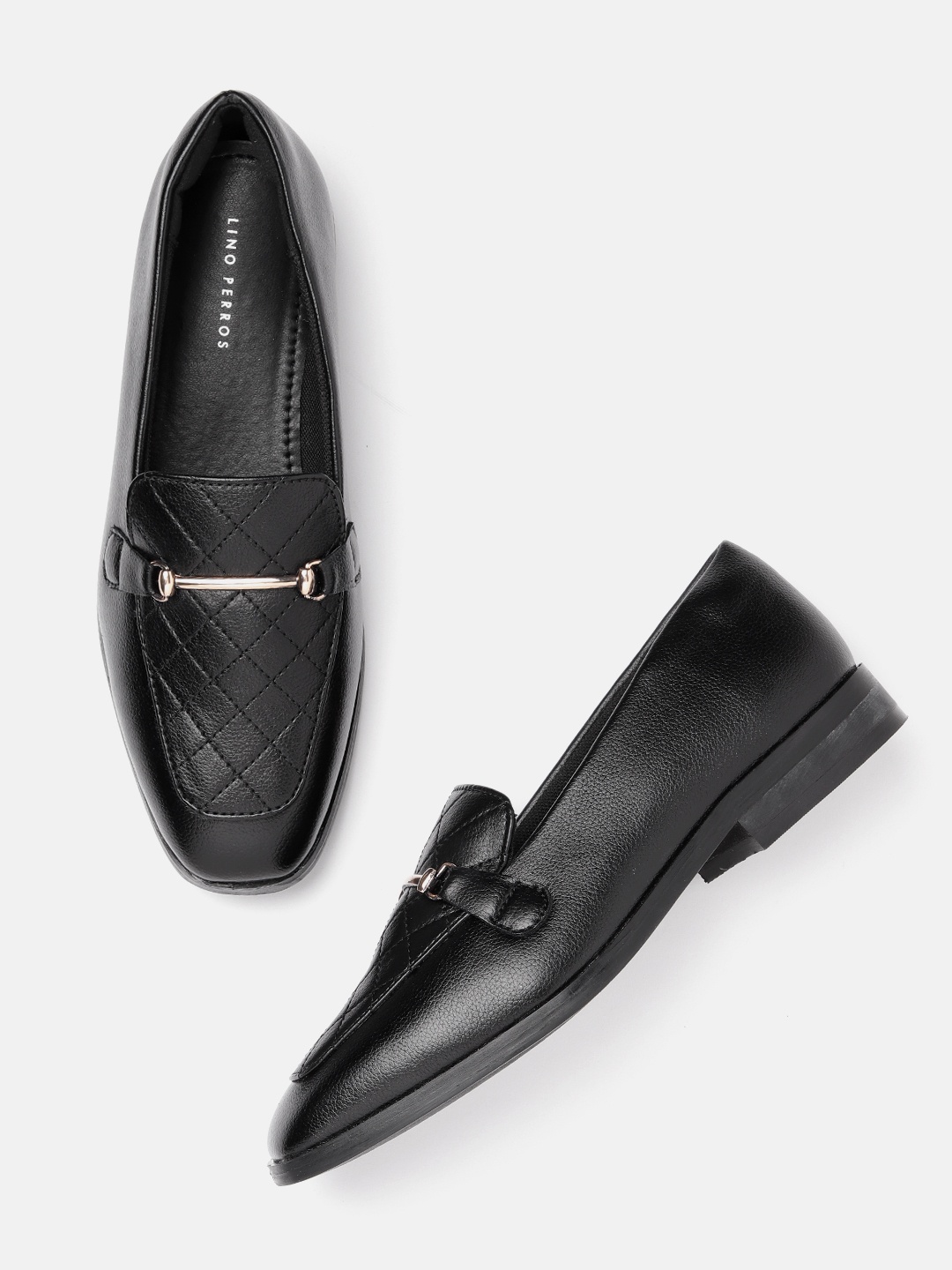 

Lino Perros Women Quilted Horsebit Loafers, Black