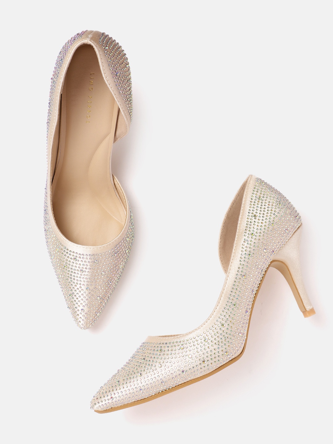 

Lino Perros Embellished Party Slim Heeled Pumps, Gold